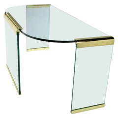 20th Century Brass and Glass Desk by Leon Rosen for Pace Collections