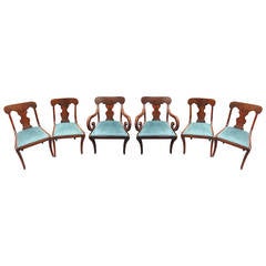 Set of Six American Empire Mahogany Dining Chairs