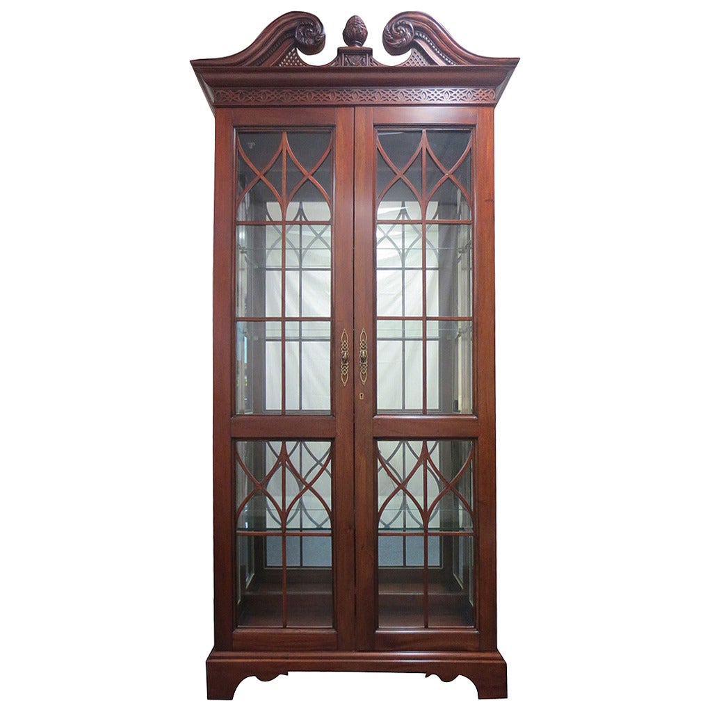Large Mahogany Display Cabinet For Sale
