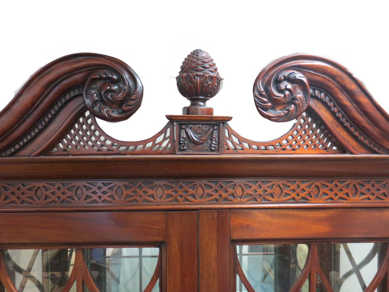 20th Century Large Mahogany Display Cabinet For Sale