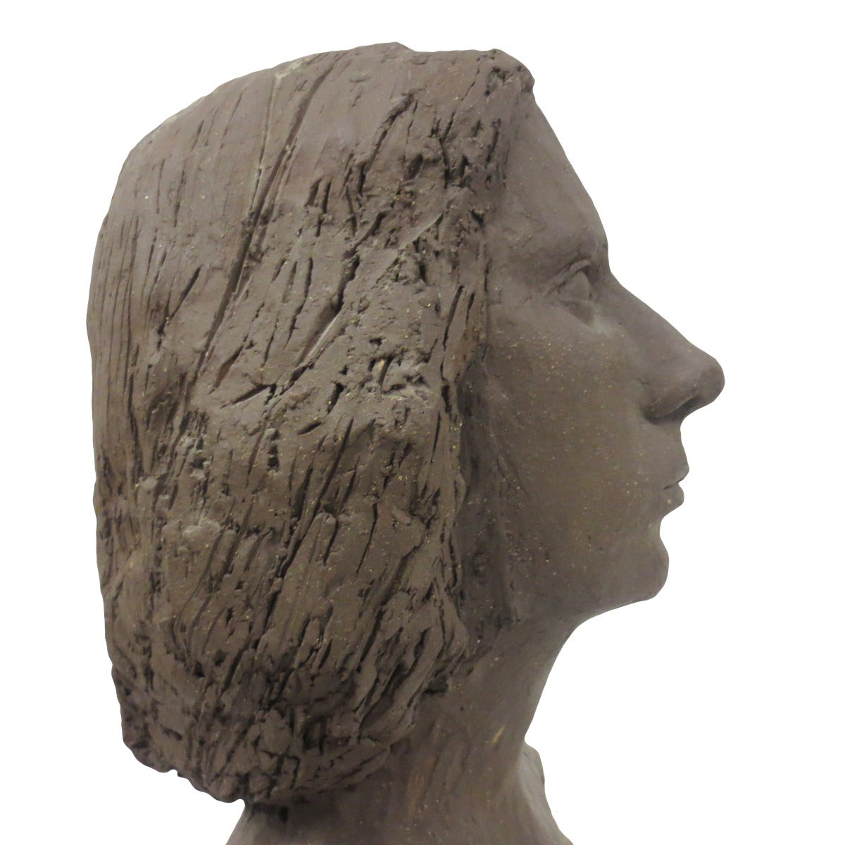 20th Century Terracotta Bust of Young Woman For Sale