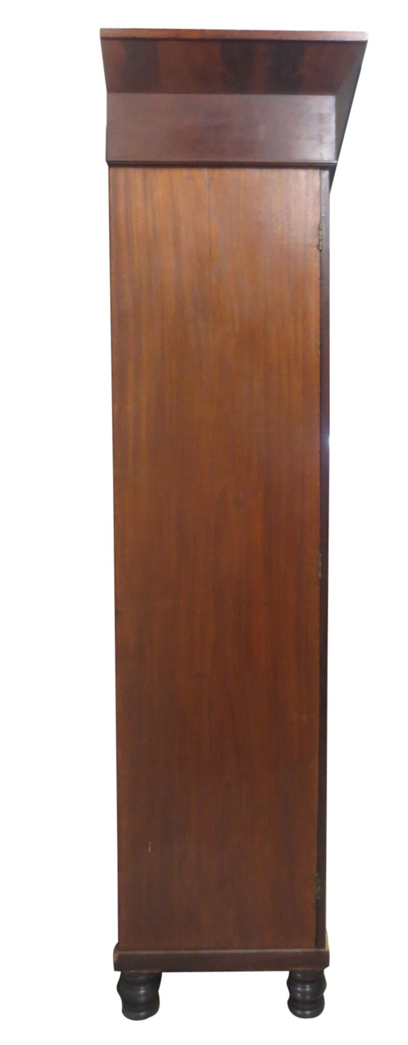 Empire Mahogany Armoire In Excellent Condition For Sale In Holliston, MA