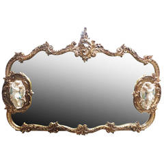 Rococo Style Giltwood Mirror with Plaques