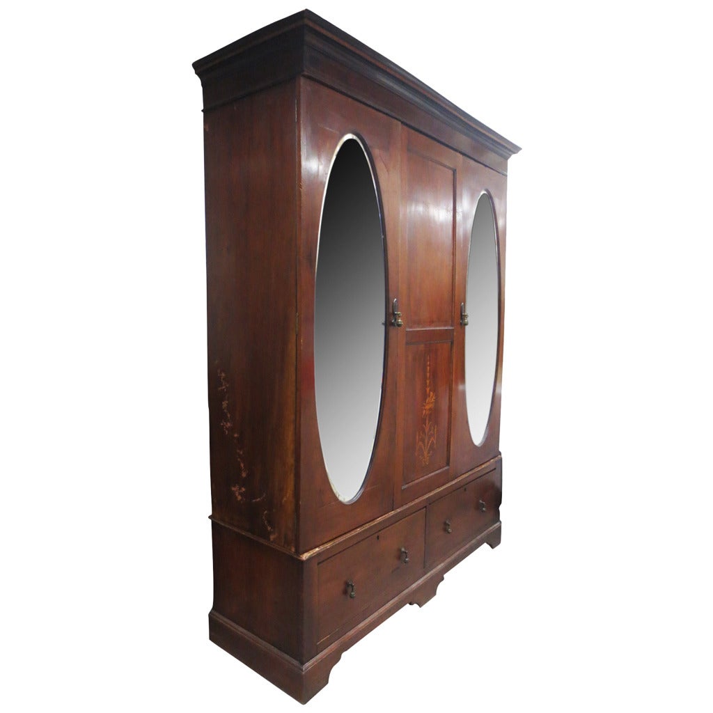 Collapsible Armoire with Mirrored Doors For Sale