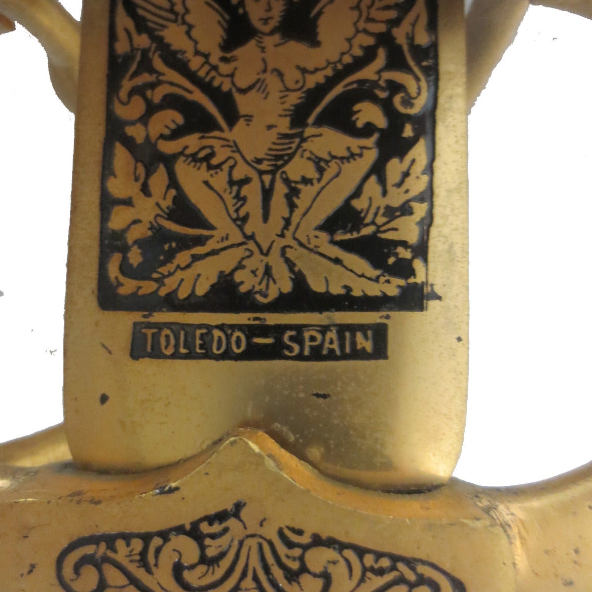 Steel Toledo Spain Carved Wood Wall-Mounted Coat of Arms