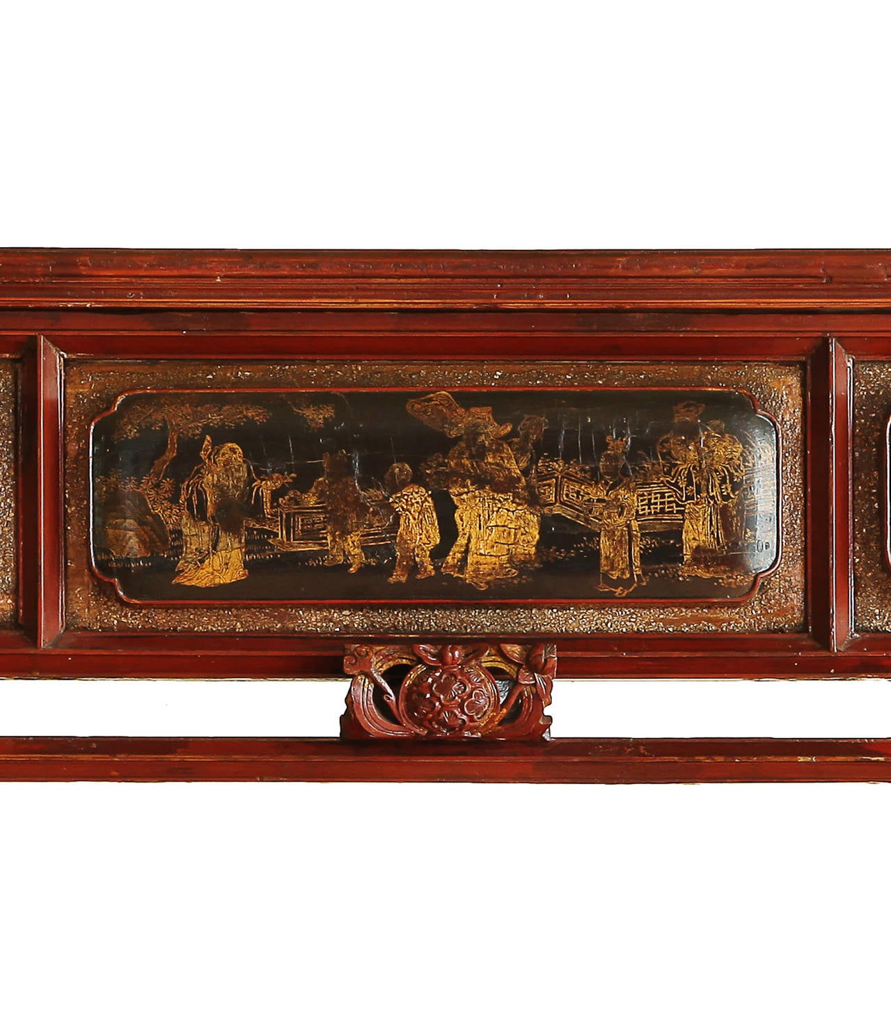 18th Century Antique Carved and Lacquered Chinese Canopy Bed, Qing Dynasty For Sale