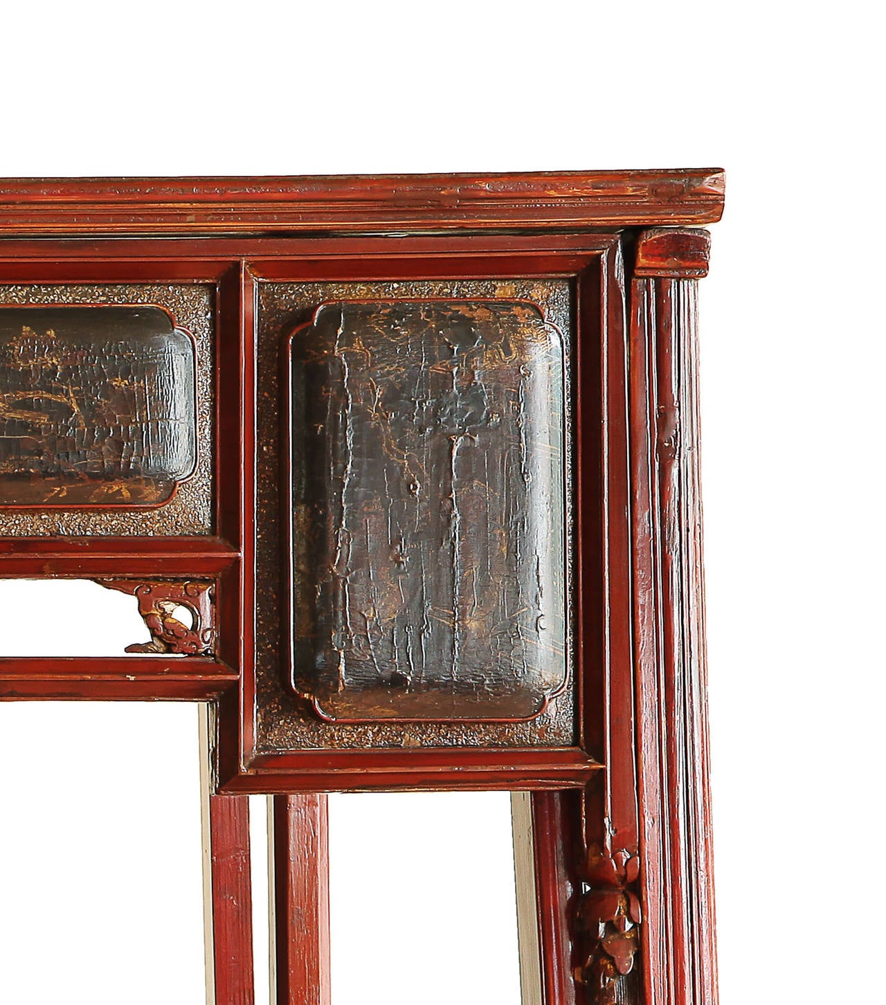 Elm Antique Carved and Lacquered Chinese Canopy Bed, Qing Dynasty For Sale