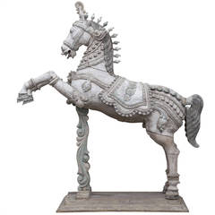 Indian Carved Horse Sculpture