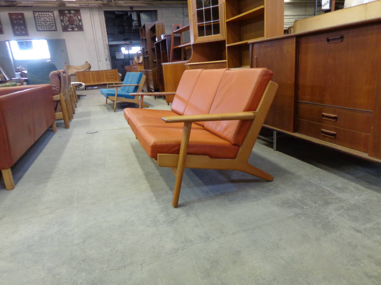 Hans J Wegner GE-290 Sofa with Leather Upholstery