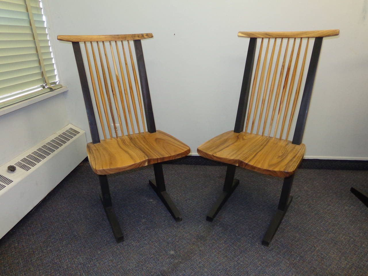 Indonesian Nakashima Style Dining Chairs in Meh Wood, Set of Eight For Sale