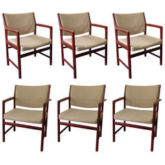 Karl Erik Ekselius Set of Six Teak Armchairs