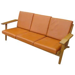 Hans J Wegner GE-290 Sofa with Leather Upholstery