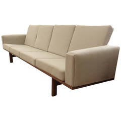 Hans J Wegner Four-Seat Sofa in Teak, Model GE236 by GETAMA