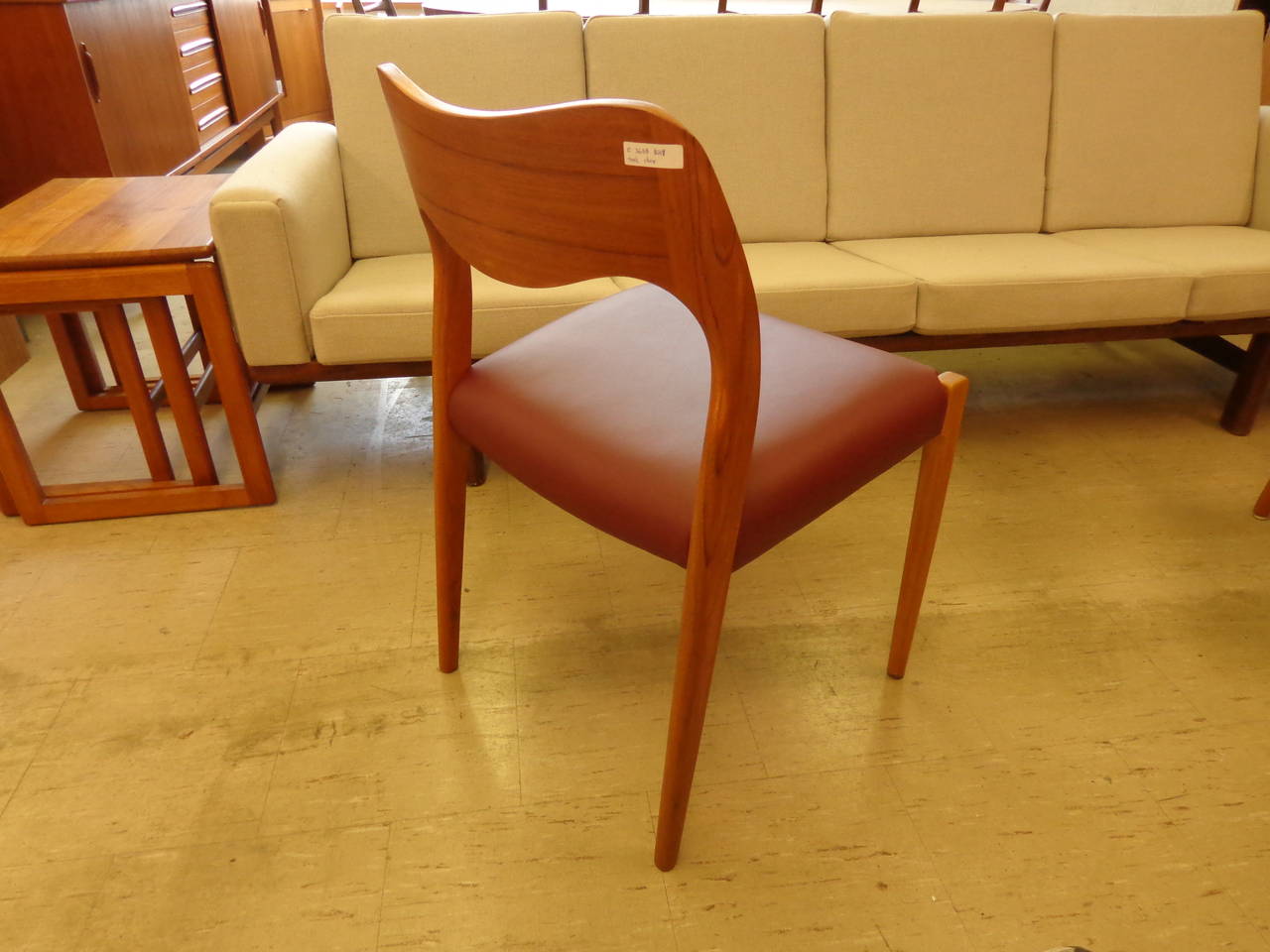 Mid-Century Modern Niels O. Moller, 11 Model 71 Teak Dining Chairs with Leather For Sale