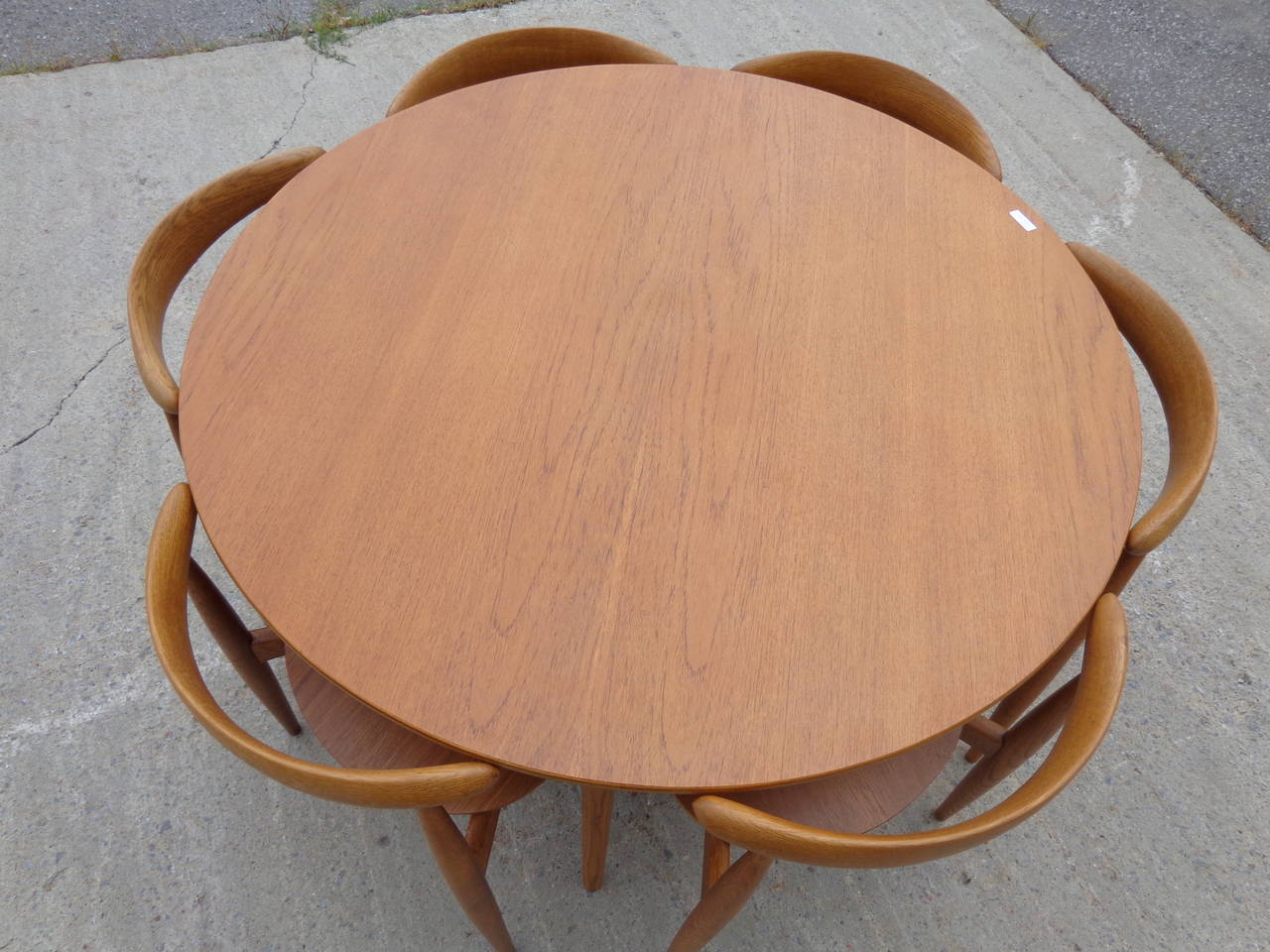 Mid-Century Modern Hans J Wegner Heart chairs and matching table set