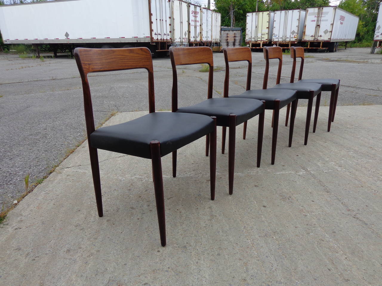 Rosewood Chair in Leather from Denmark
