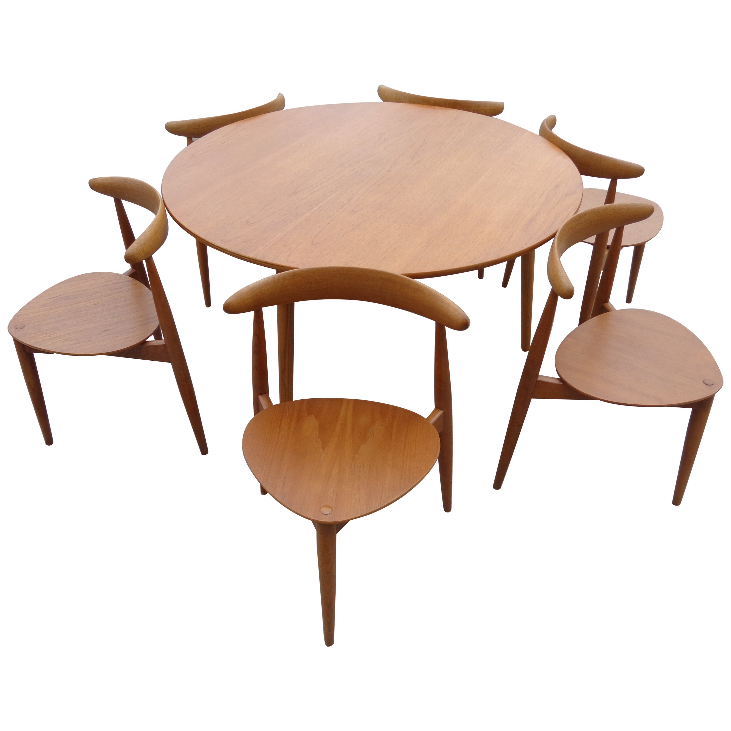 Hans J Wegner Heart chairs and matching table set