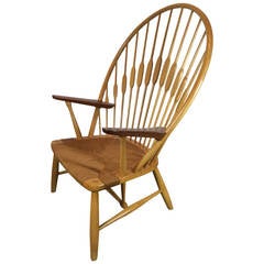1947 Hans Wegner Teak and Ash Peacock Chair