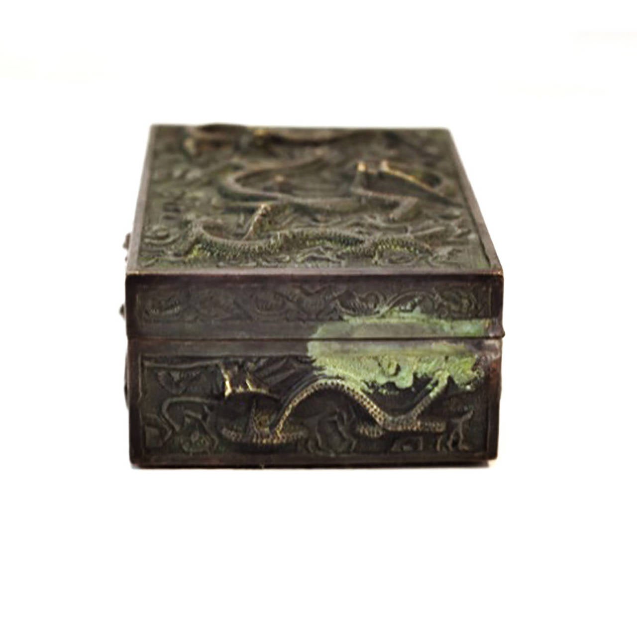 1920s Patinated Chinese Copper Dragon Box In Excellent Condition In San Francisco, CA