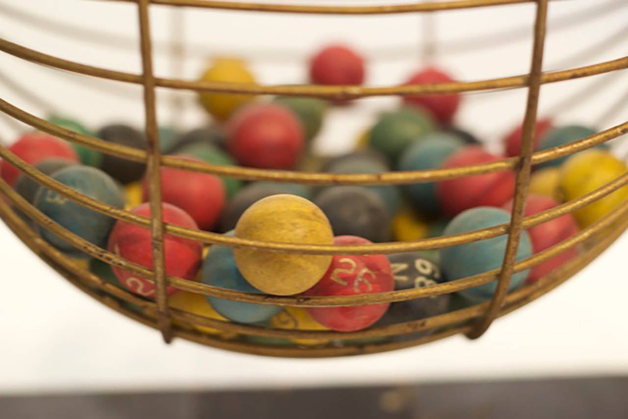 vintage bingo cage and balls