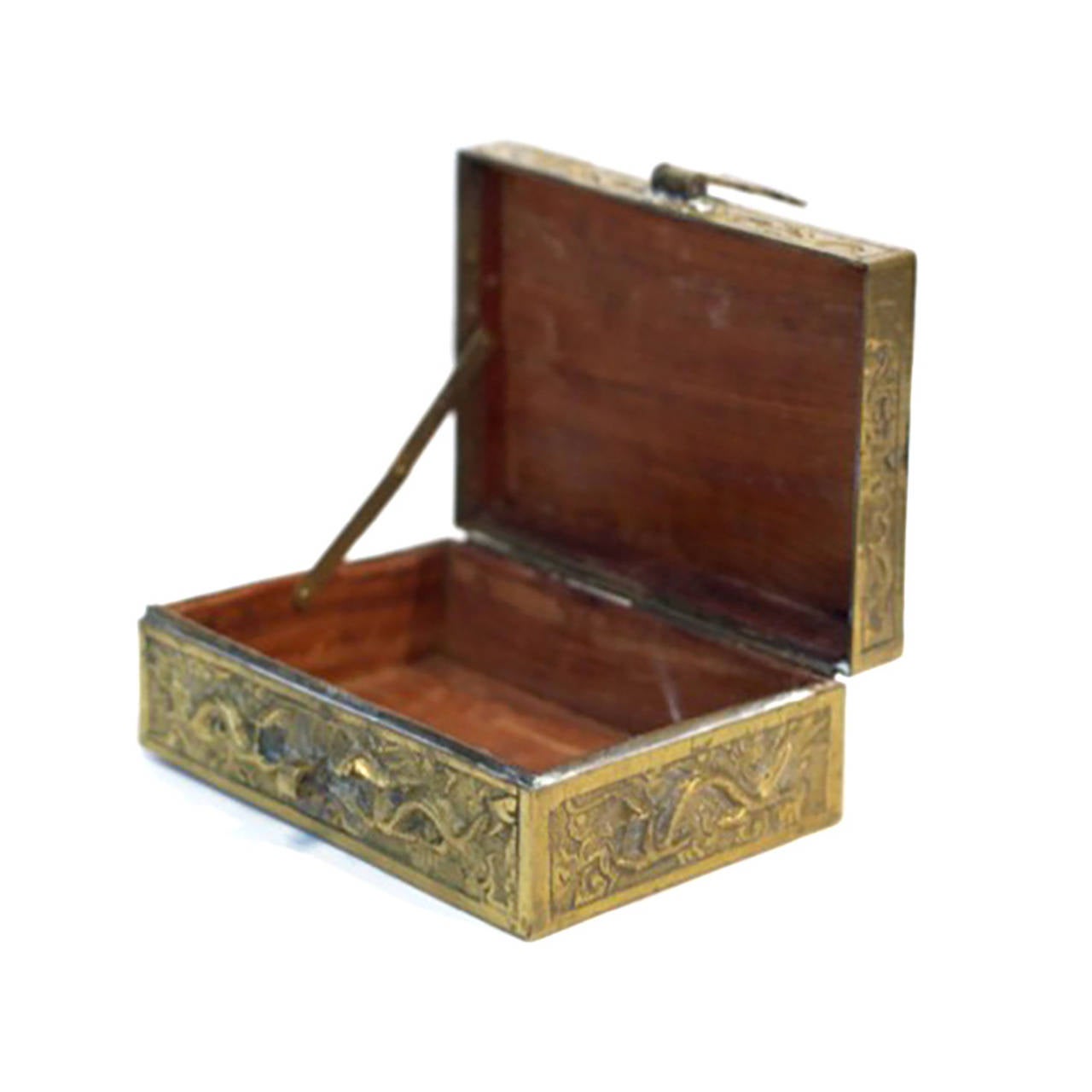 Early 20th Century Republic Period Chinese Sandalwood Lined Brass Box In Excellent Condition In San Francisco, CA