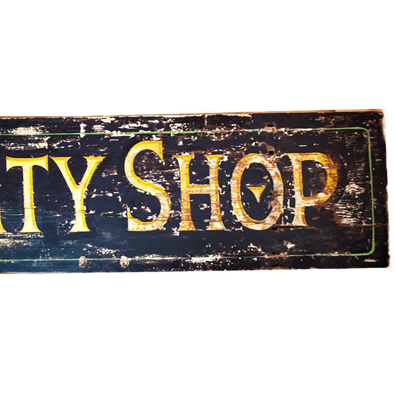 American Early 20th c. Hand-Painted Wooden Beauty Shop Sign