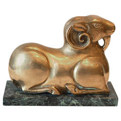 Art Deco Bronze Ram