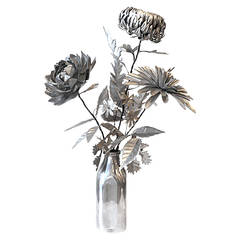 Kirk Maxson Cut Metal Flower Sculpture