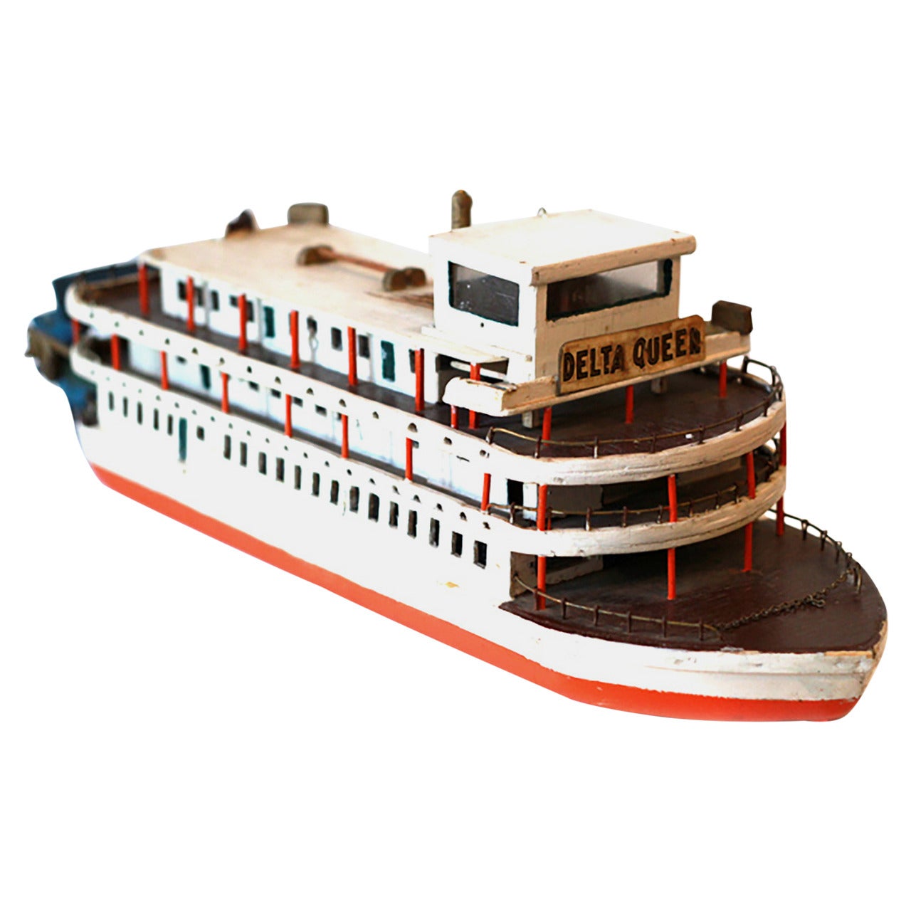 Early 20th Century Wooden Model of Mississipi Delta Queen