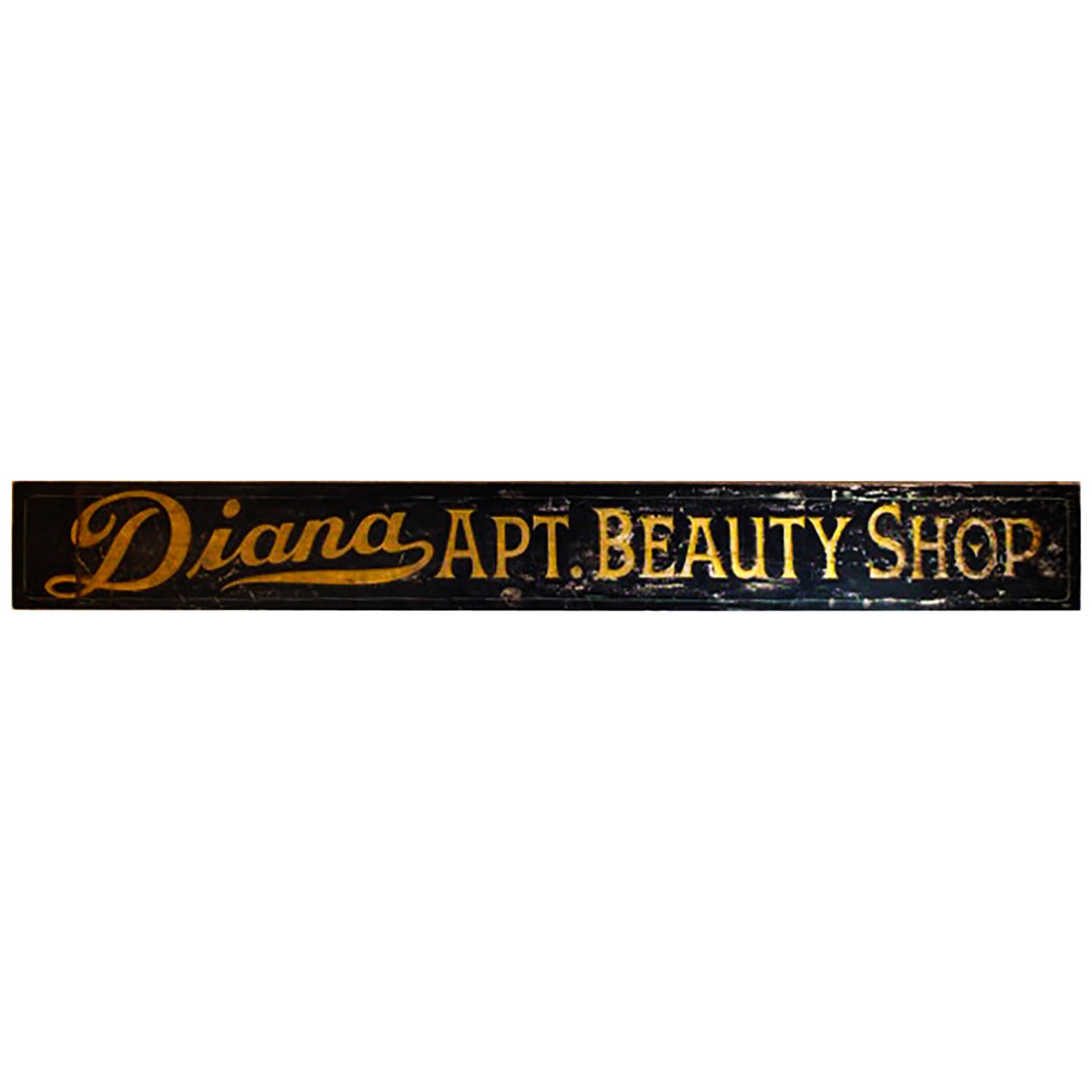 Early 20th c. Hand-Painted Wooden Beauty Shop Sign