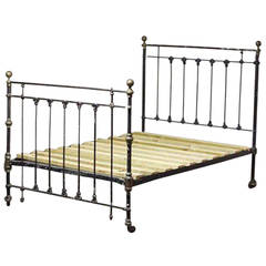 19th Century Cast Iron and Brass French Empire Bed