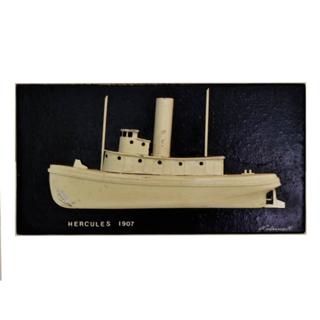 High Relief Hand-Painted Wooden Ship Plaques 3