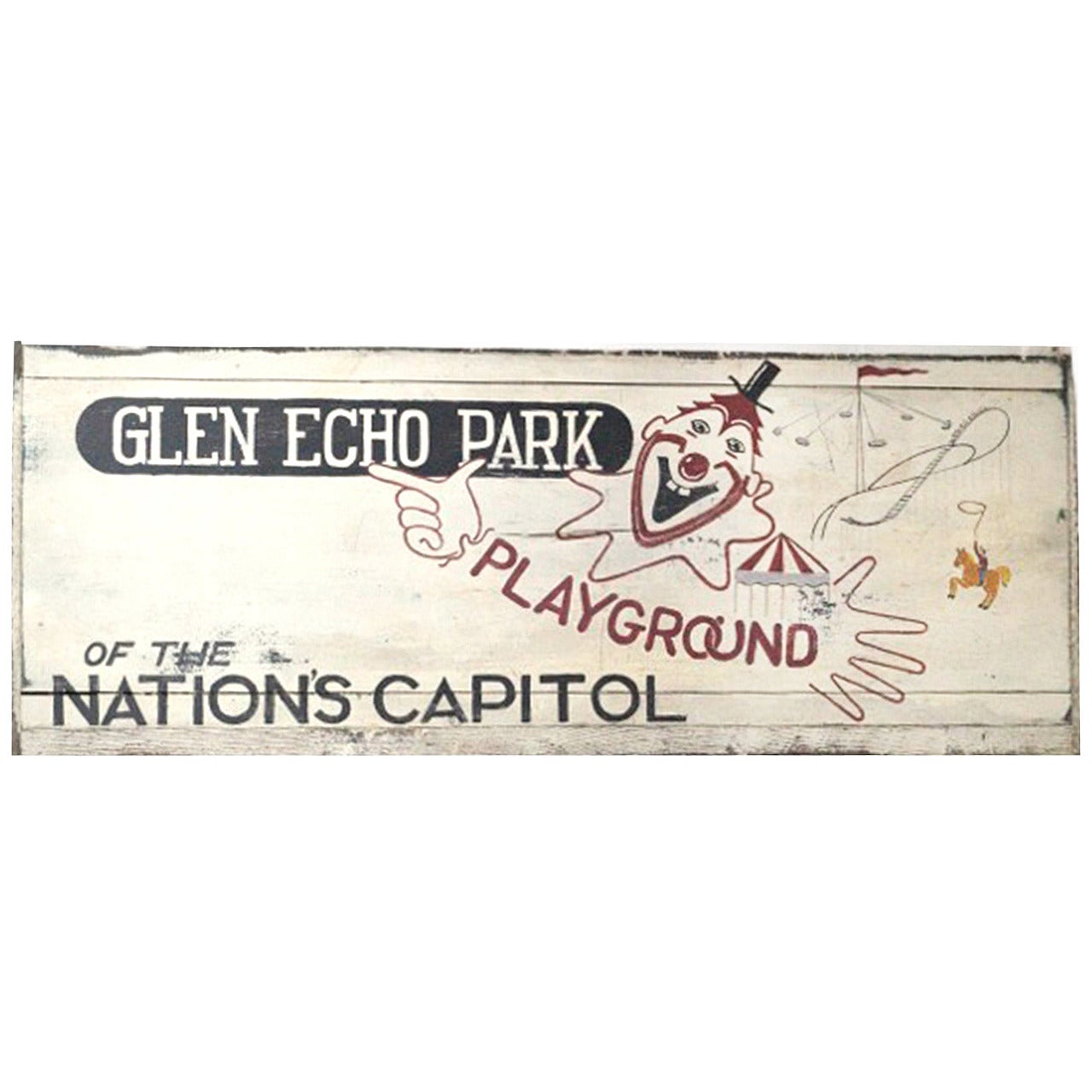Mid-late 20th Century Hand Painted Amusement Park Sign