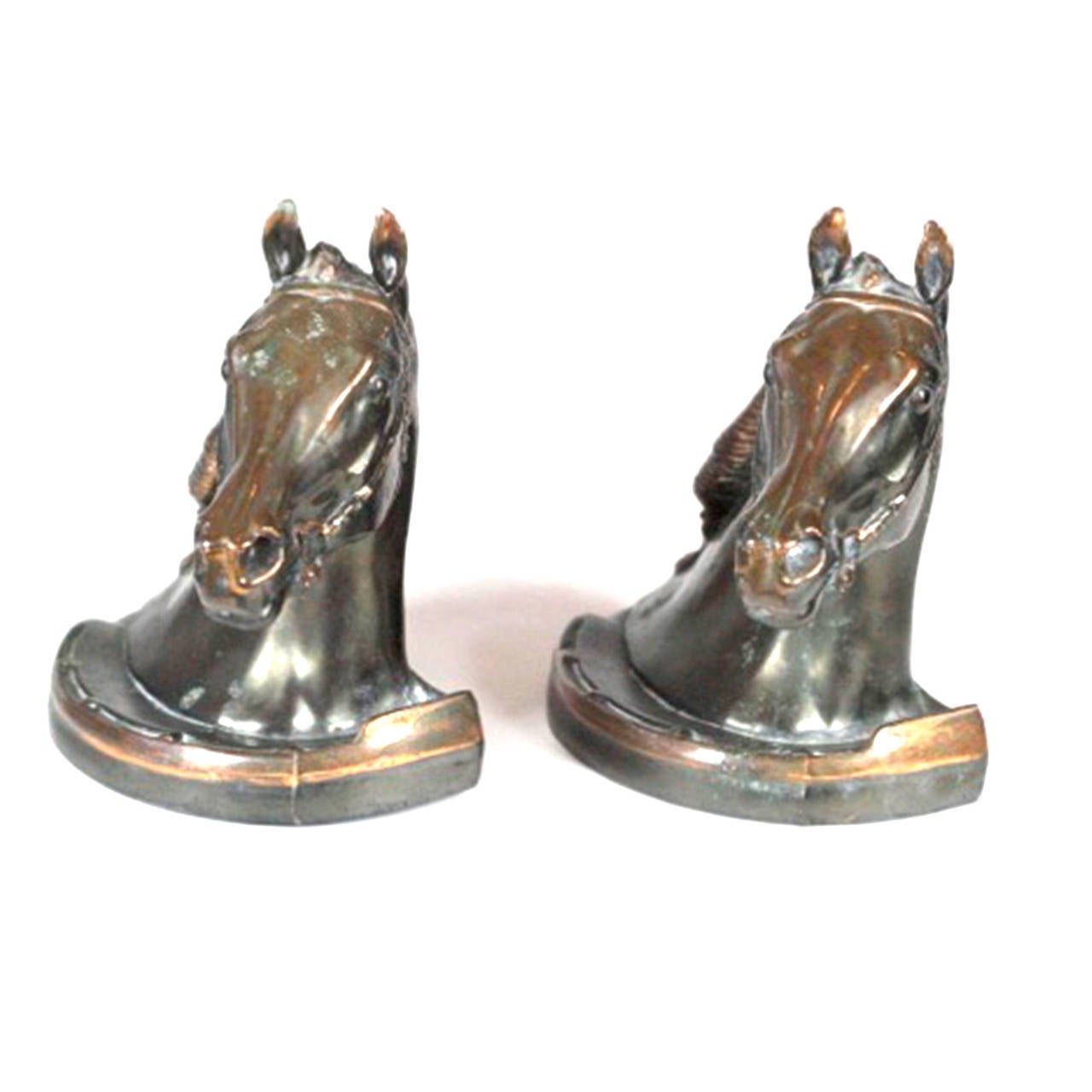 Pair of Early 20th Century Bronze Horse Bookends 2