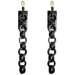 Pair of Heavy Chain Wall Sconces