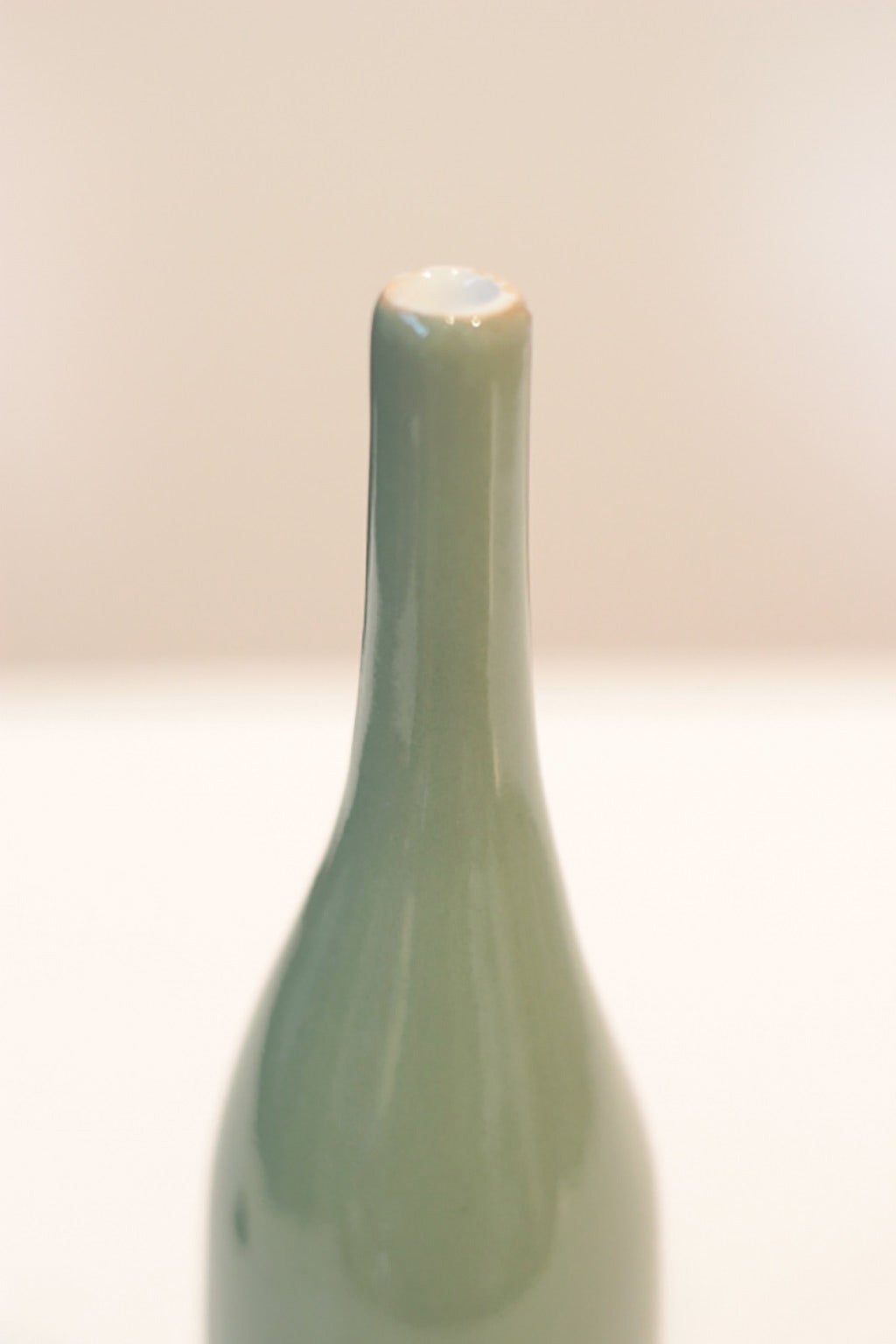 American Jonn Coolidge Glazed Enamel Stoneware Green Bottle