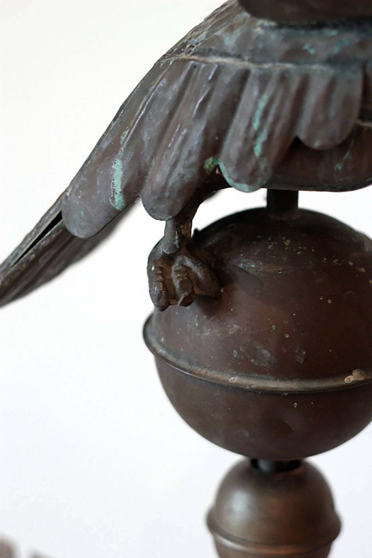 Patinated 19th Century Copper Eagle Weathervane on Custom Steel Stand
