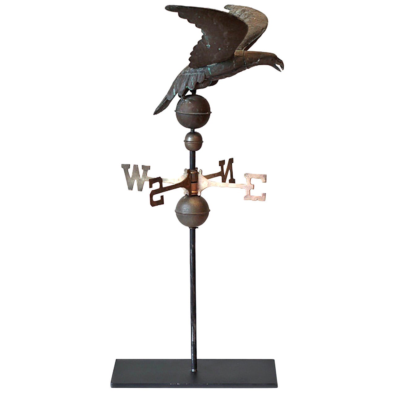 19th Century Copper Eagle Weathervane on Custom Steel Stand