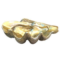 Gilt Resin Monumental Clam Shell