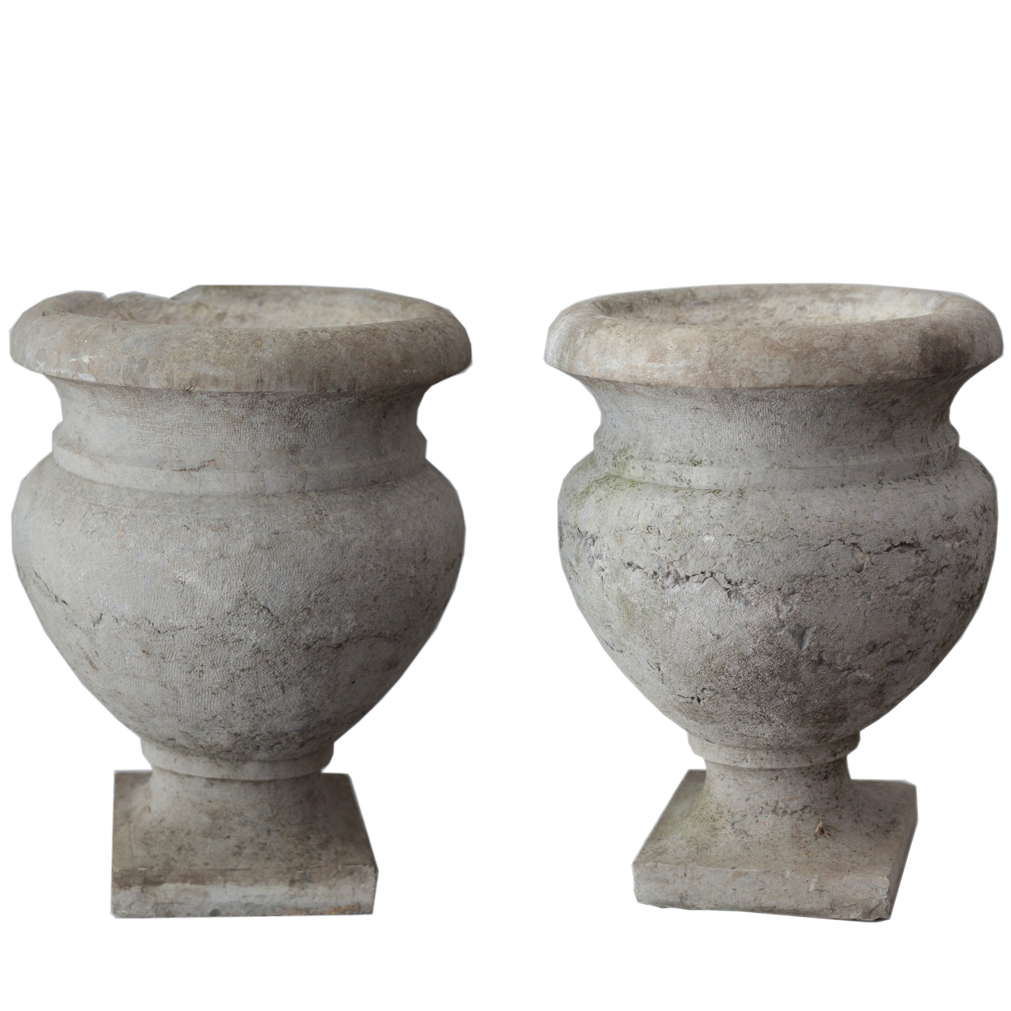 Early 20th Century Cast Stone Urns