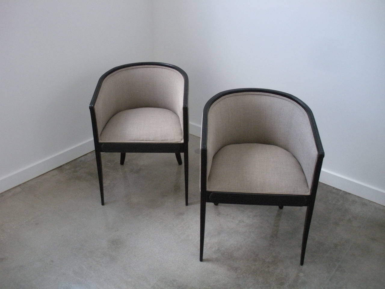 Pair Of French Art Deco Tub Chairs At 1stdibs