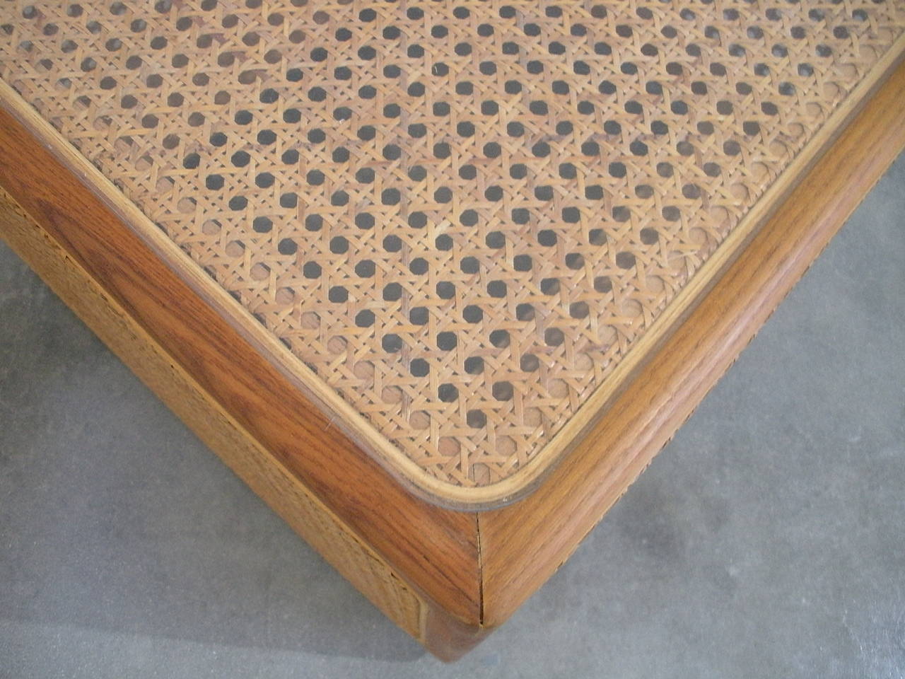 Other Pair of Ashwood Cocktail / Lamp Tables with French Caning:  American 1970s