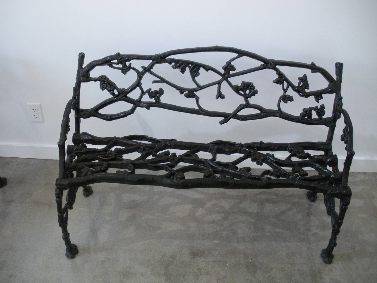 Pair of 19th Century Faux-Bois Cast-Iron Garden Benches:  Janes Beebe 2