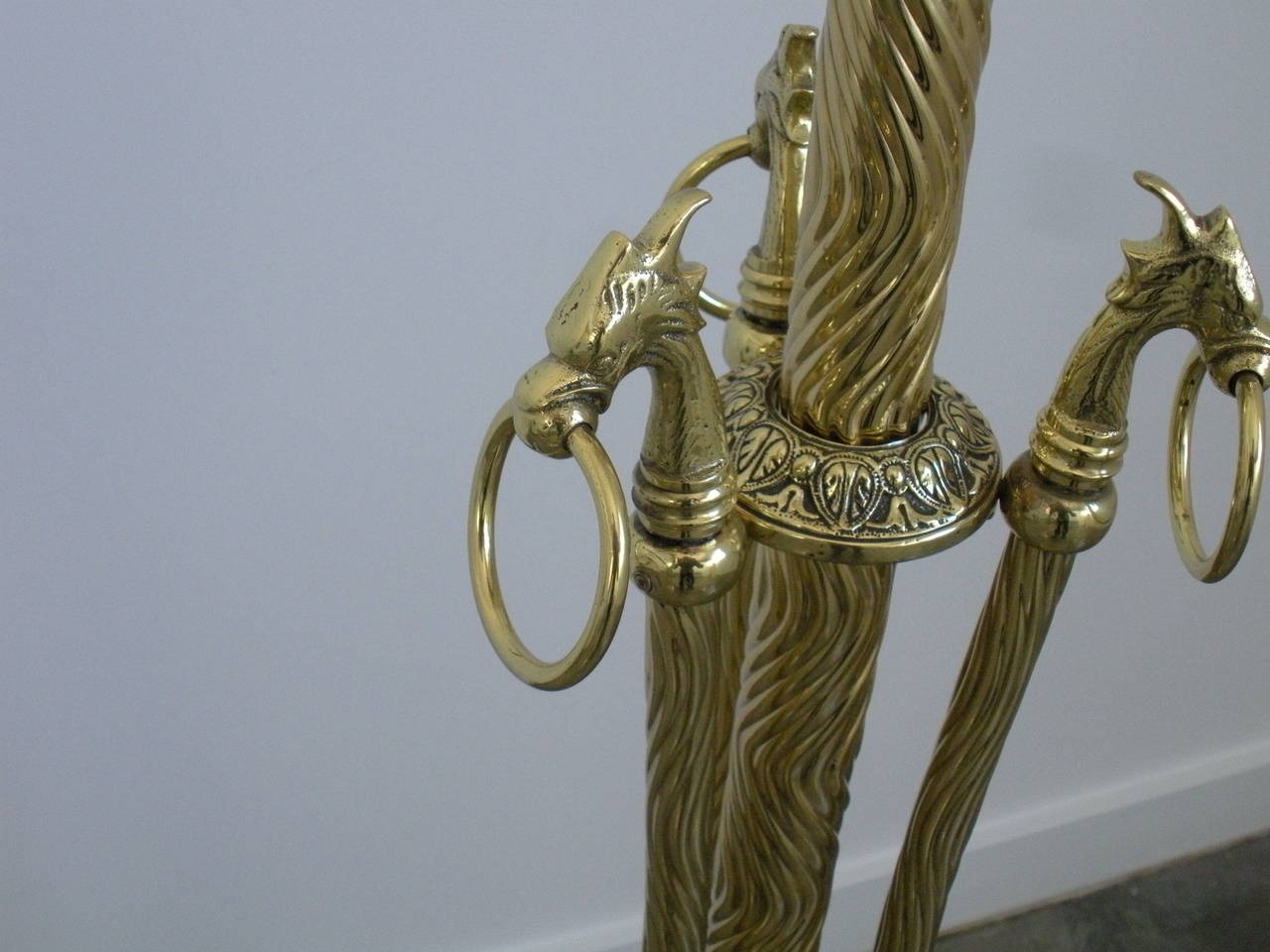Neoclassical Revival Vintage Solid Brass Floor Lamp