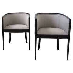 Pair of French Art Deco Tub Chairs