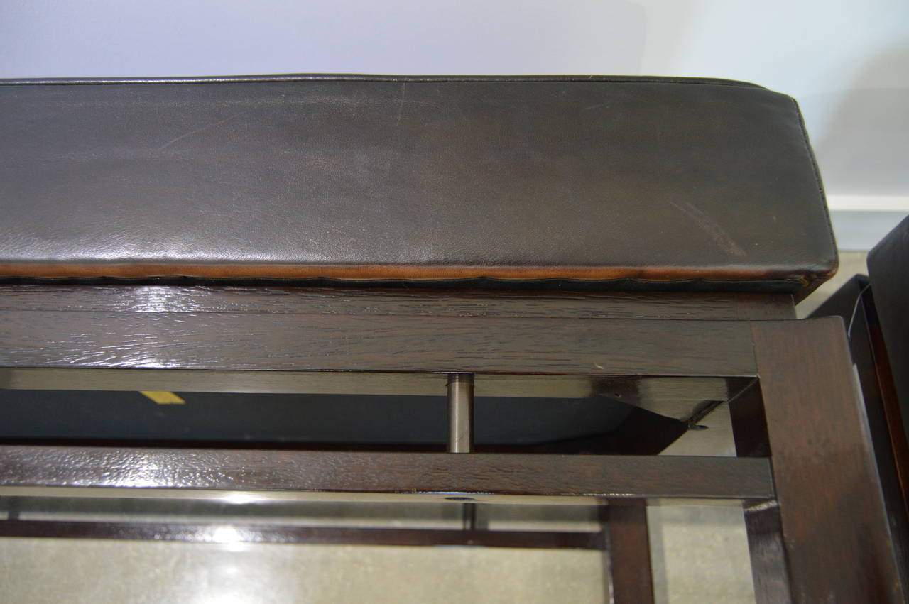 Pair of Leather Benches 1