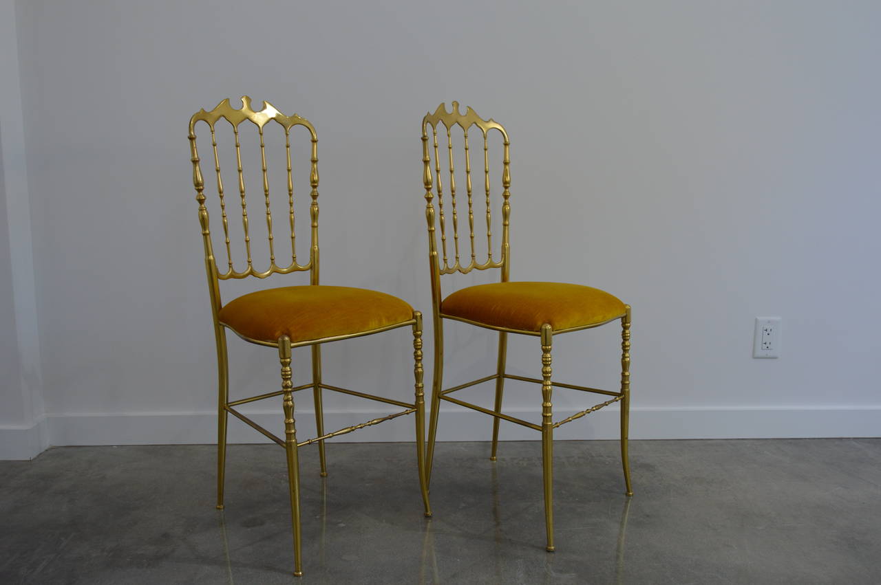 Pair of Charivari Italian Brass Chairs