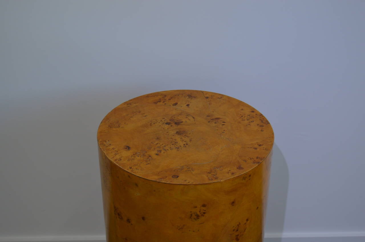 20th Century 1970's Italian Pedestal of Burled-Wood