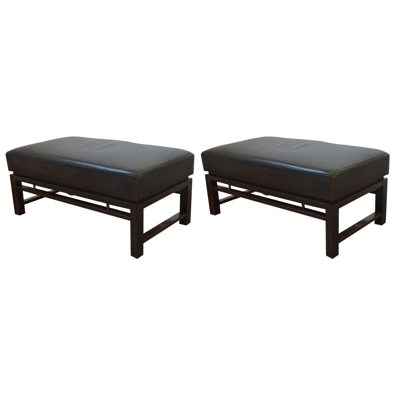 Pair Of Rectangular Leather Benches Edward Wormley For Dunbar - Pair Of Rectangular Leather Benches Edward Wormley For Dunbar S pair of rectangular leather benches edward wormley for dunbar - pair of rectangular leather benches edward wormley for dunbar s