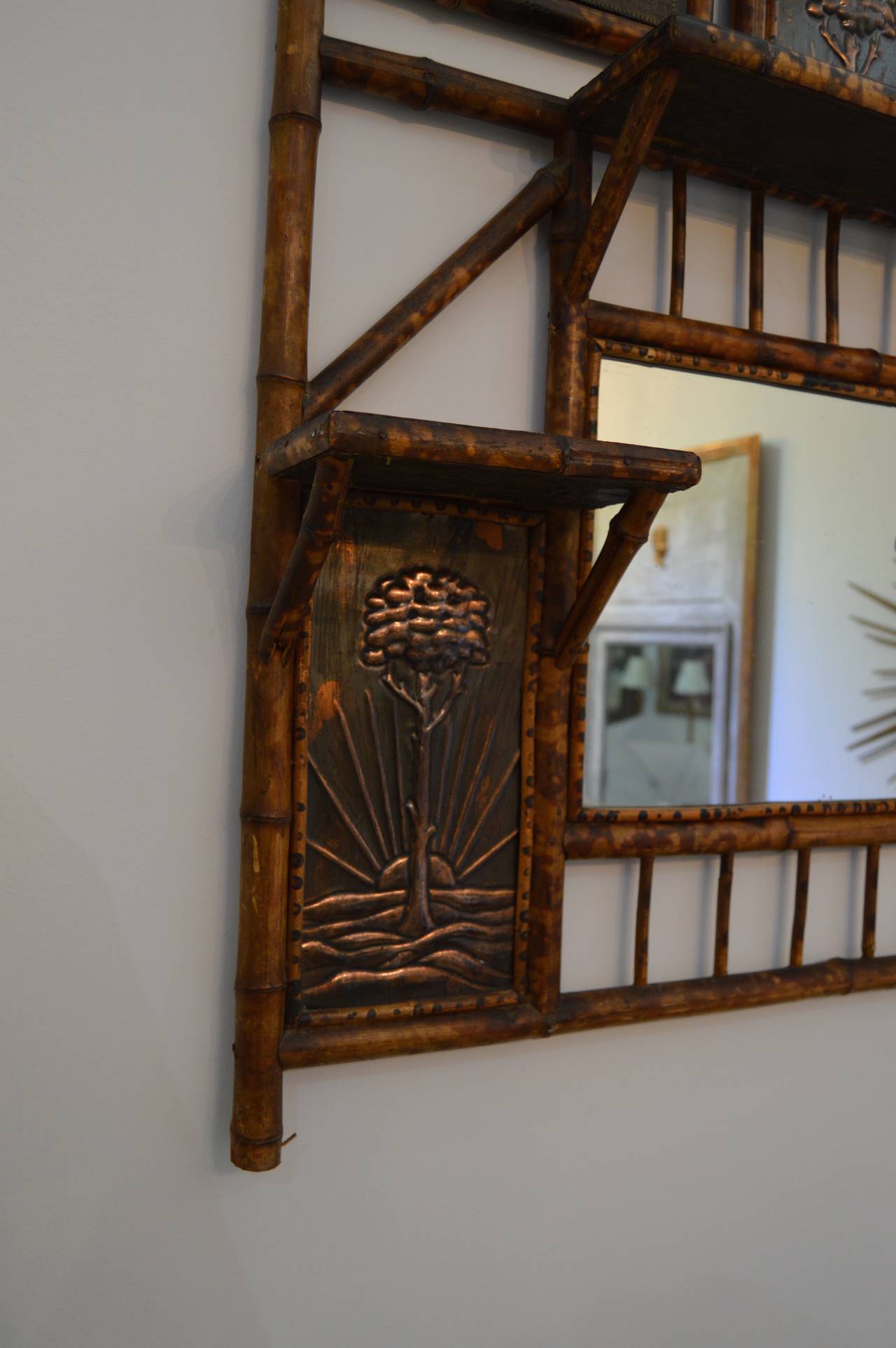 bamboo mirror with shelf